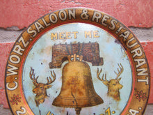 Load image into Gallery viewer, WORZ SALOON &amp; RESTAURANT PHILA PA Antique Advertising Tip Tray Bar Pub Tavern
