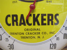 Load image into Gallery viewer, O-T-C ORIGINAL TRENTON CRACKER Co Old Glass Face Advertising Thermometer NJ 1848
