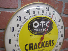 Load image into Gallery viewer, O-T-C ORIGINAL TRENTON CRACKER Co Old Glass Face Advertising Thermometer NJ 1848
