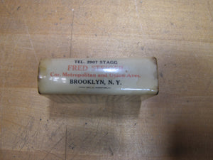 I EAT FRED STEIGER'S BOLOGNAS BROOKLYN NY Old Advertising Matchbook Holder
