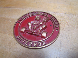 IKF INTERNATION KART FEDERATION NATIONAL BOARD GOVERNOR Old Embossed Brass Sign