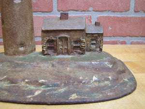 Lighthouse Keepers House Old Cast Iron Nautical Doorstop Decorative Arts Statue