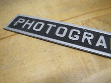 Load image into Gallery viewer, PHOTOGRAPHER Vintage Sign Embossed Metal Advertising Photo Photography Film Ad
