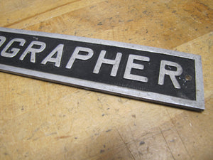 PHOTOGRAPHER Vintage Sign Embossed Metal Advertising Photo Photography Film Ad