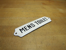 Load image into Gallery viewer, MENS TOILET Original Old Porcelain Sign Restroom Bathroom Diner Shop Bar Pub B&amp;B
