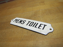 Load image into Gallery viewer, MENS TOILET Original Old Porcelain Sign Restroom Bathroom Diner Shop Bar Pub B&amp;B
