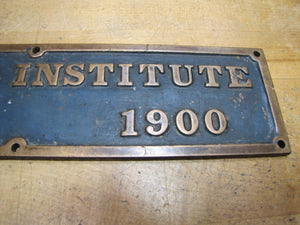 DREXEL INSTITUTE 1899 1900 Original Old Brass Bronze Plaque Sign University Ad