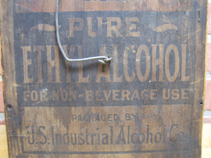 SUNSHINE PURE ETHYL ALCOHOL FOR NON-BEVERAGE USE Prohibition Era Wooden Ad Box