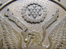 Load image into Gallery viewer, THE SEAL OF OUR COUNTRY USA Brass Plaque Medallion Ad Sign Spread Winged Eagle
