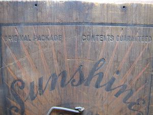SUNSHINE PURE ETHYL ALCOHOL FOR NON-BEVERAGE USE Prohibition Era Wooden Ad Box