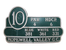 Load image into Gallery viewer, HOPEWELL VALLEY GC GOLF &amp; COUNTRY CLUB NJ Hole 10 Course Plaque Marker Sign Ad
