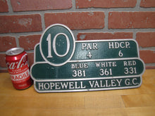 Load image into Gallery viewer, HOPEWELL VALLEY GC GOLF &amp; COUNTRY CLUB NJ Hole 10 Course Plaque Marker Sign Ad
