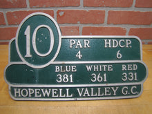 Load image into Gallery viewer, HOPEWELL VALLEY GC GOLF &amp; COUNTRY CLUB NJ Hole 10 Course Plaque Marker Sign Ad
