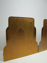 Load image into Gallery viewer, 1930s CHICAGO WORLDS FAIR CENTURY OF PROGRESS Bookends HALL SCIENCE TRAVEL BLDG
