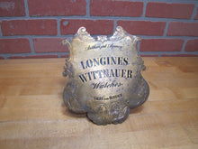 Load image into Gallery viewer, LONGINES WITTNAUER WATCHES Original Old Brass Store Display Advertising Sign

