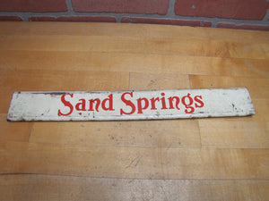 SAND SPRINGS Old Soda Drink Store Display Rack Advertising Sign Doorpush Metal