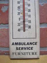 Load image into Gallery viewer, NEIDECKER FUNERAL HOME PORT CLINTON OHIO Old Ad Thermometer AMBULANCE FURNITURE
