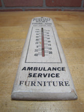 Load image into Gallery viewer, NEIDECKER FUNERAL HOME PORT CLINTON OHIO Old Ad Thermometer AMBULANCE FURNITURE

