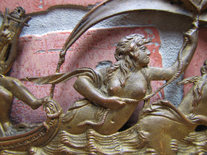 19c Victorian Nude Maidens Cherub Bugs Ornate Exquisite Decorative Arts Element