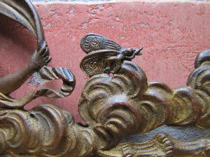 19c Victorian Nude Maidens Cherub Bugs Ornate Exquisite Decorative Arts Element