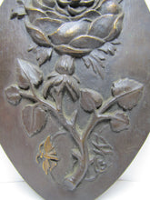 Load image into Gallery viewer, FLOWER LEAVES BUTTERFLY Signed B HA 26' Bronze Decorative Arts Artwork Plaque
