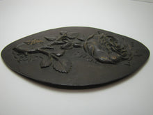 Load image into Gallery viewer, FLOWER LEAVES BUTTERFLY Signed B HA 26' Bronze Decorative Arts Artwork Plaque
