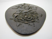 Load image into Gallery viewer, FLOWER LEAVES BUTTERFLY Signed B HA 26' Bronze Decorative Arts Artwork Plaque

