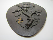 Load image into Gallery viewer, FLOWER LEAVES BUTTERFLY Signed B HA 26' Bronze Decorative Arts Artwork Plaque
