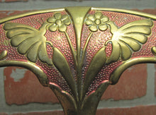 Load image into Gallery viewer, Antique Bronze Art Nouveau Hanger Hook Bracket Butterfly Flower ornate brass wsh
