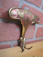 Load image into Gallery viewer, Antique Bronze Art Nouveau Hanger Hook Bracket Butterfly Flower ornate brass wsh
