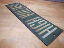 Load image into Gallery viewer, HIGH VOLTAGE Original Old Porcelain Safety Advertising Sign Green &amp; White
