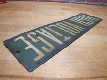 Load image into Gallery viewer, HIGH VOLTAGE Original Old Porcelain Safety Advertising Sign Green &amp; White
