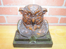 Load image into Gallery viewer, Antique Owl Doorstop Decorative Art Statue Cast Iron Judd Mfg Co 1243 10+ lbs

