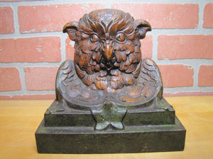 Antique Owl Doorstop Decorative Art Statue Cast Iron Judd Mfg Co 1243 10+ lbs