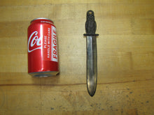 Load image into Gallery viewer, WISE OLD OWL Antique Letter Opener Page Turner Cast Iron Brass Wash Desk Tool
