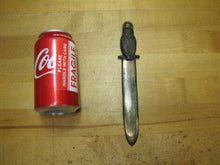 Load image into Gallery viewer, WISE OLD OWL Antique Letter Opener Page Turner Cast Iron Brass Wash Desk Tool
