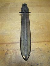 Load image into Gallery viewer, WISE OLD OWL Antique Letter Opener Page Turner Cast Iron Brass Wash Desk Tool
