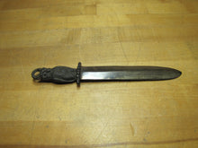 Load image into Gallery viewer, WISE OLD OWL Antique Letter Opener Page Turner Cast Iron Brass Wash Desk Tool
