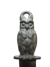 Load image into Gallery viewer, WISE OLD OWL Antique Letter Opener Page Turner Cast Iron Brass Wash Desk Tool
