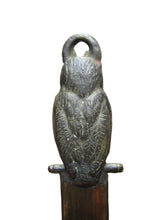 Load image into Gallery viewer, WISE OLD OWL Antique Letter Opener Page Turner Cast Iron Brass Wash Desk Tool
