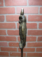 Load image into Gallery viewer, WISE OLD OWL Antique Letter Opener Page Turner Cast Iron Brass Wash Desk Tool
