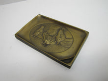 Load image into Gallery viewer, GEO WASHINGTON MASONIC MEMORIAL Old Souvenir Brass Tray Card Tip Pin 3 HORSES
