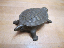 Load image into Gallery viewer, GRAND RAPIDS BRASS Co MICH Mfgr's Refrigerator &amp; Furniture Hdw Old Match Holder Figural Turtle Advertising
