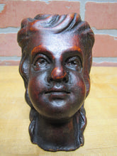 Load image into Gallery viewer, HEAD Antique Wooden Carved Figural Decorative Arts Salvage Part Hardware
