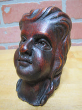 Load image into Gallery viewer, HEAD Antique Wooden Carved Figural Decorative Arts Salvage Part Hardware

