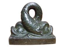 Load image into Gallery viewer, Double Dauphin Koi Devil Fish NAL Co HDW Antique Doostop Decorative Art Statue

