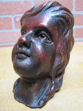 Load image into Gallery viewer, HEAD Antique Wooden Carved Figural Decorative Arts Salvage Part Hardware
