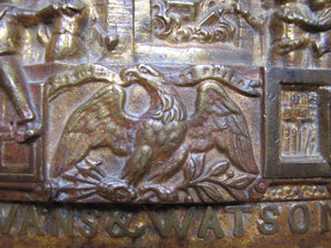 SALAMANDER SAFE EVANS & WATSON PHILADELPHIA Ornate Antique Bronze Sign Plaque