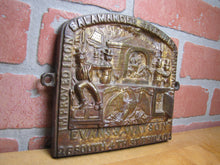 Load image into Gallery viewer, SALAMANDER SAFE EVANS &amp; WATSON PHILADELPHIA Ornate Antique Bronze Sign Plaque
