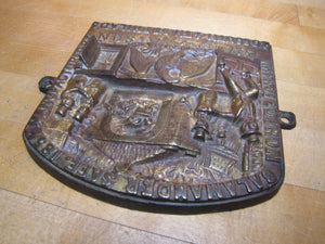 SALAMANDER SAFE EVANS & WATSON PHILADELPHIA Ornate Antique Bronze Sign Plaque
